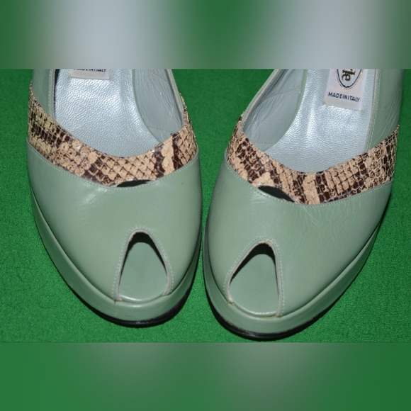 Vintage Shoes NEW STYLE Collection Made in Italy Genuine leather, reptile 1970s - Picture 6 of 8